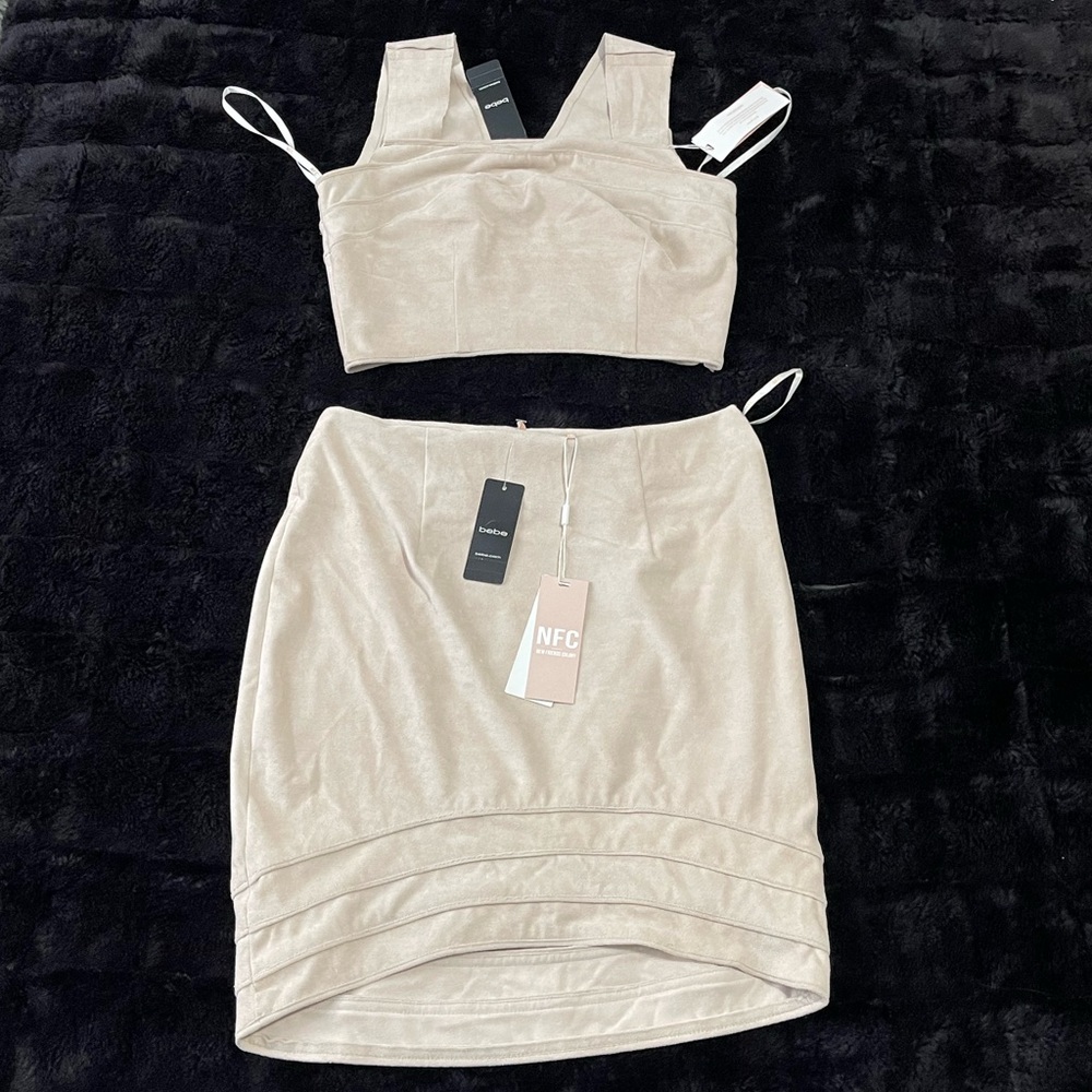 Bebe NFC Suede Top and Skirt - NWT - size small